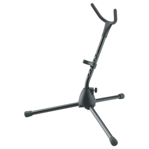 K&M König & Meyer Saxophone Tripod Stand 14300.000.55 | Stable Secure Adjustable/Folding Stand For Eb Alto /Bb Tenor Sax | Lightweight & Compact | Flex Upper Support | Made in Germany | Black
