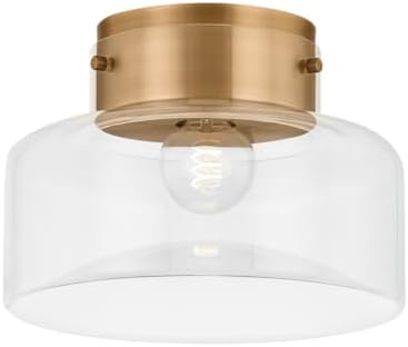 Troy Lighting C2113-PBR Bellow - 1 Light Flush Mount 9.25 inches Tall and 13 inches Wide - Patina Brass Finish