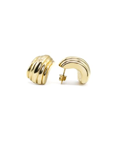 Boucles d'oreilles argent 925 dorure 18k de 2,3 cm pour homme et femme