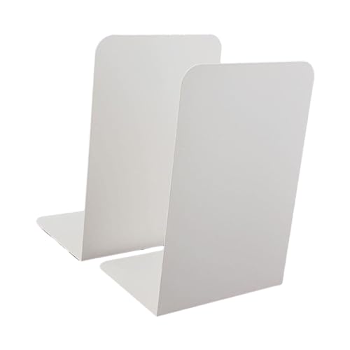 2 sujetalibros para estantes para papelería, hogar, dormitorio, blanco, 20,3 x 13,5 x 10,2 cm