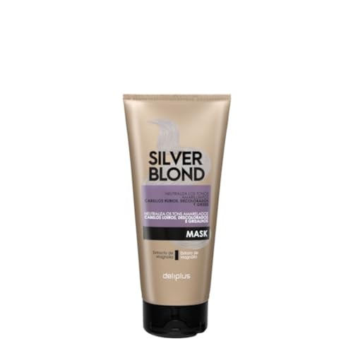 2 mascarillas plateadas para cabello rubio, decolorado y gris, neutraliza el tinte amarillo con extracto de magnolia