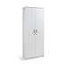 Armadio scarpiera bianco mobile due ante multiuso 6 ripiani cm182x71x38