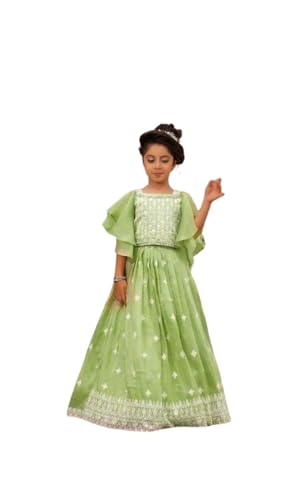 Lehenga Choli for girls, Silk Lehenga Choli with Sequin Work, Embroidery, Dupatta,
