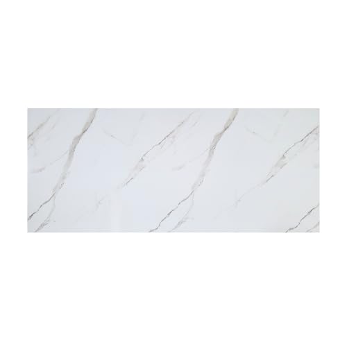 WOLDECOR Marble Effect PVC Wall Panel 60x120 cm Kitchen & Bathroom Wall Cladding Waterproof Shower Panels Wet Wall Granite Look Wall Cladding (1 PCS Calacatta White)