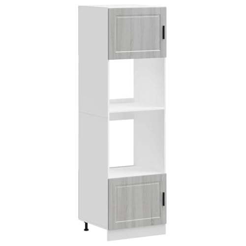 vidaXL Armoires de Four 2 pcs Porto Sonoma Gris Bois d'ingénierie, unité de Four, Armoire de Four de Cuisine, unité de Base de Four