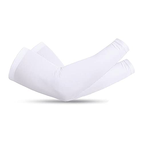 TopTie 1 Pair Arm Sleeves Compression Sleeves for Men Women-1 Pair White-XL