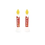 Department 56 Village Collection Accessories Blow Mold Noel Candles Lit Figurine Set, 2.36 Inch, Multicolor