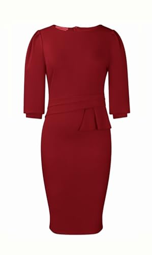 Image of ZVO Midi Dress for Women Pencil Dress Fashion Work Dress Elegant Church Dress High Waist Outfits
