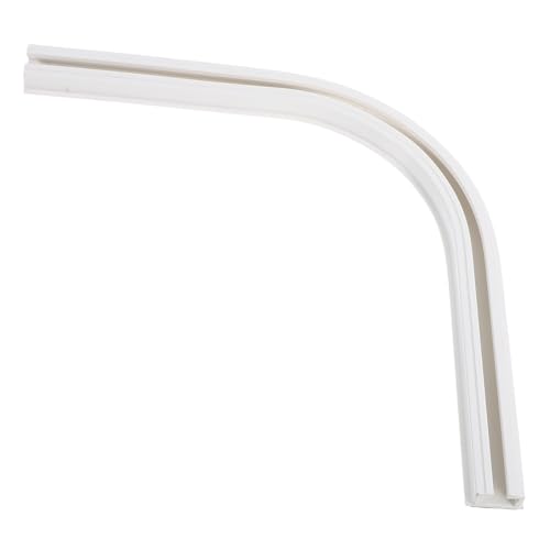 OUNONA Rail de Rideau Adhésif Silencieux 90° Angle Arrondi, Fixation Plafond et Mur, Rail Coulissant pour Rideaux, Installation sans Perçage, Support Flexible pour Maison et Bureau