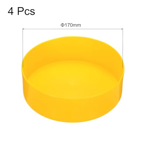 Image of uxcell 4pcs Rubber End Caps 170mm(6.7 Inch) ID Vinyl Round End Cap Cover Screw Thread Protectors Yellow, 50mm Height