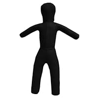 Perfeclan Kids Grappling Dummy 43.3\" Tall Unfilled Taekwondo Professional Multipurpose Training Device Sturdy Mannequin Boxing Dummy PU, Black