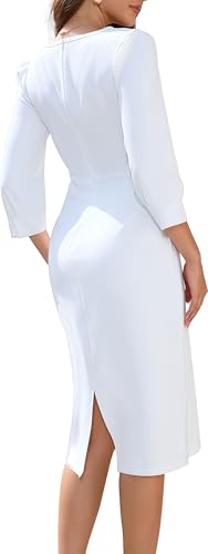 Church Dress for Women Hem Peplum Skirt with Belted Midi Dresses Fit for Office and Cocktail Party4