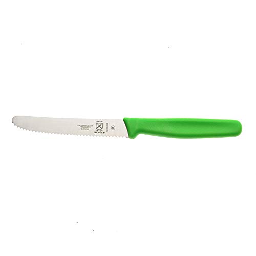 Image of Mercer Culinary Rounded Tip Wavy Serrated Bar Knife, Green, 4.3 inch