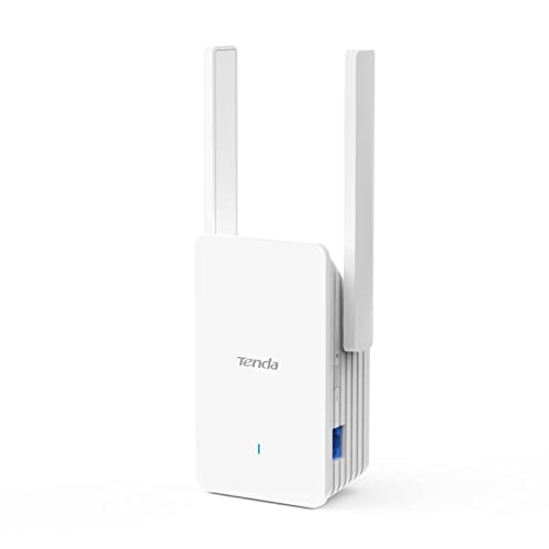 Tenda Wi-Fi 6 Extender Booster AX1500Mbps Dual Band Wi-Fi 6 Range Extender Broadband/Wi-Fi Extender, Wi-Fi Booster/Hotspot with 1 Gigabit Port Built-In Access Point Mode Easy Setup, UK Plug (A23)White