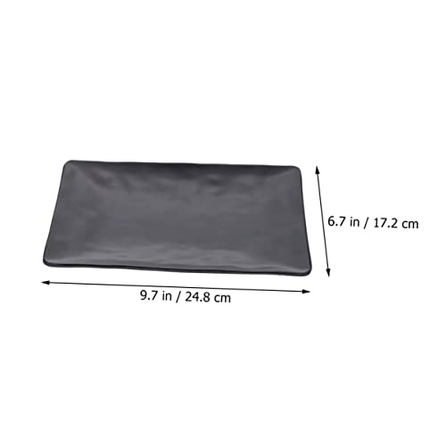 Set 3 platos playos de melamina negros para sushi miniatura 2
