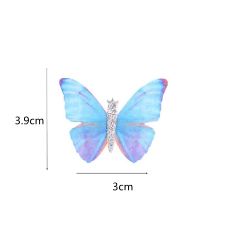 JLEivvi 5 Pcs Mini Butterfly & Fairy Bobby Pin Hair Accessories - Lady Hair Clips for Girls & Women - Wedding & Party Bride (Blue) - Image 2