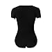 Landofgenie Onesie for Women Basic Adult Bodysuit Pajamas Solid Color Romper for Sleepwear Going Out Black M