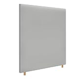 DHOME Cabecero de Polipiel o Tela Aqualine Liso hasta el Suelo cabeceros Cabezal tapizado Cama (110x120cm (105), Polipiel Gris Claro)