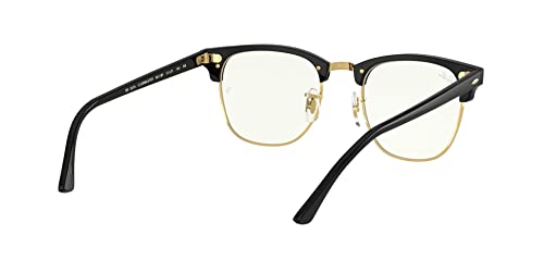 Ray-Ban Rb3016 Clubmaster Square Blue Light Filtering Everglasses, Shiny Black/Clear To Grey Photochromic, 51 Mm #TOP6