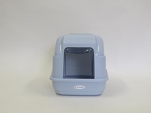 Extrahaltbar hygienisches Katzenklo Katzentoilette 50x40x40 cm | Ungiftiges Rohmaterial | Streuschaufel und Aktivkohlefilter | der Umwelt zuliebe | Blau komplett – Bild 3