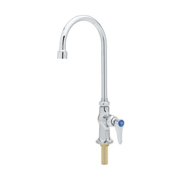 T&S Brass B-0305-VF22 Single Pantry Faucet, Deck Mount, Rigid Gooseneck, 2.2 GPM VR Aerator