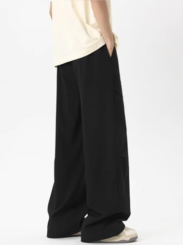 Men's Pants Workwear Ice Silk Wide Leg Loose Retro High Street Summer Casual Long Pants for Men4