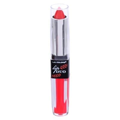 L.A. COLORS Lip Duo, 2-in-1 Lipstick and Lip Gloss, Versatile Makeup Combo, CLG656 *ETERNAL FLAME*