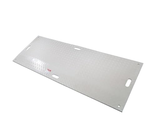 Mytee Products 4' x 8' White Ground Protection Mats with Diamond Plated Tread Design - High Density Polyethylene Mat, Easily Supports 60 Ton Loads on Lawns, Dirt, and Any Other Areas