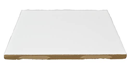 12 Ceramic White Tiles Glazed 4 1/4 X 4 4/14 With Cork Backing Pads, Use With Alcohol Ink Or Acrylic Pouring, Diy Make Your Own Coasters, Painting Projects, Decoupage #TOP2