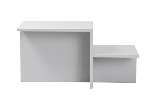 Moderner rustikaler Couchtisch, Grau, 80 x 40 x 40 | aus 100% melaminbeschichteter Spanplatte, Stärke: 18 mm | perfekt für modernes Homeoffice & Arbeitszimmer, Elegantes & funktionales Design