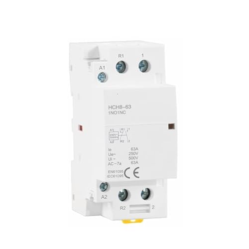 Contacteur domotique rail DIN 63A 2NO avec bobine 24V basse consommation thermique