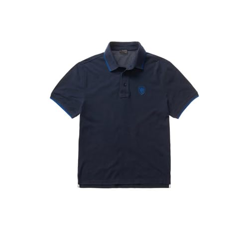 Polo Blauer à manches courtes homme en maille piquée haut de gamme