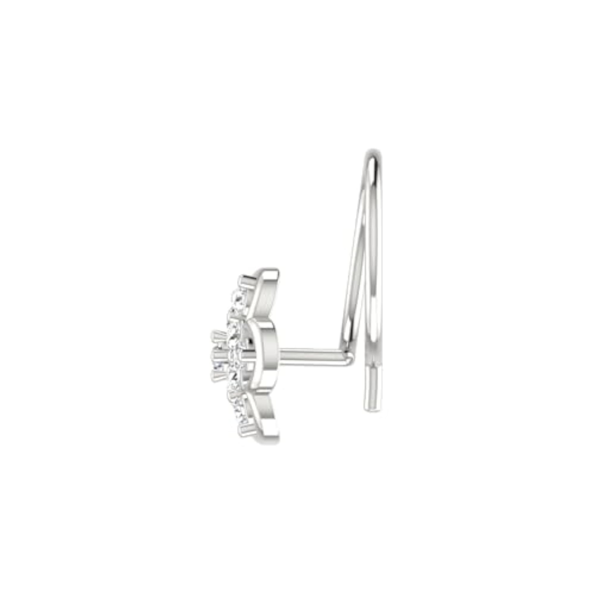 Women's 9K BIS Hallmarked White Gold Stud Nosering