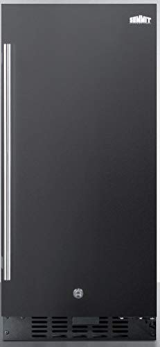 Summit Appliance Alr15B Ada Compliant 15" Wide All-Refrigerator For Built-In Or Freestanding Use With Digital Controls, Led Light, Right Door Swing, Lock And Black Exterior Finish #TOP16