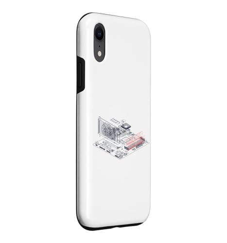 Image of RAM Card Wireframe Computer Motherboard IT Tech Geek Nerd Case for iPhone XR