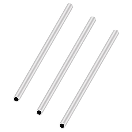 6063 Aluminium Rundrohr 8mm x 6mm 1,0 mm Wandstärke 200 mm Länge, LAVMHAB Runde Aluminium rohre Aluminium-Schläuche Gerade Rohre (3 Stück)