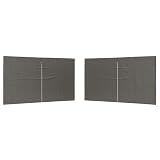 KUTYWEXFM Partyzelt Seitenteile 2 STK Anthrazit 400x195 cm PE Pavillonwand