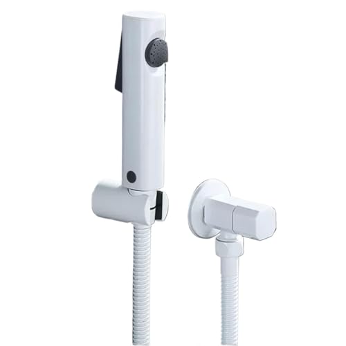 EYRMQWJPC Ducha de bidé manual, Rociador de bidé mano for inodoro, blanco, un solo agua fría, montado en la pared, manguera 59 pulgadas(A)