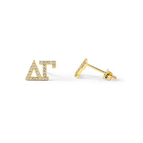 Sorority Shop Delta Gamma Earrings — DG 18K Gold Plated Sorority Gifts Earrings, Long-Lasting Delta Gamma Gifts for Women