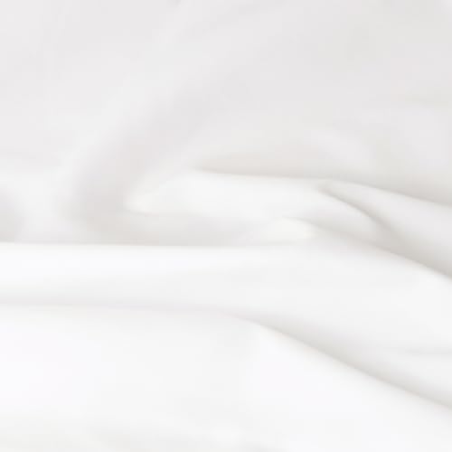 JOSNAAN 59 Wide White Fabric by The Yard Premium Cotton Blend Cloth Lightweight Durable Wrinkle-Resistant for Cloth Decor and DIY (White 1 Yard)