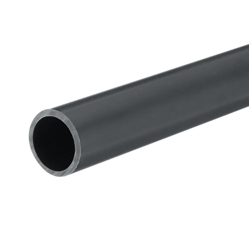 QUARKZMAN Tube Rigide en PVC Tube Rond 16mm ID 20mm OD 20cm de Long Gris Foncé pour Conduite d'Eau, Manchon de Câble