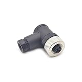 FOWIUNYE M12 4 Pin Female Connector, 12mm A Code Industrial Circular Connector IP67 Right Angle Type Adapter Field Assembly Wireable Sensor Unshiled 250V 4A AC/DC Connector for PG7