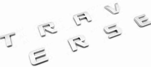 Image of 2Pcs Door Emblem 3D Letters Badge Nameplate Sticker Decals Replacement for 2018+ Traverse (Chrome), EI-SilveCutom#2