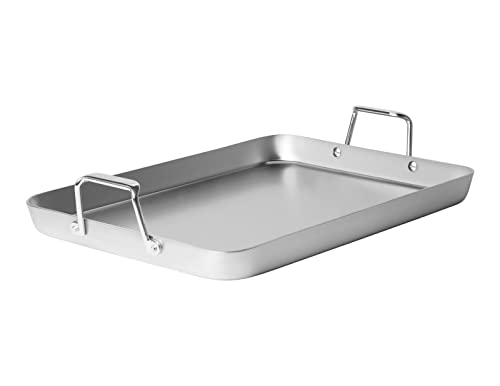 Misen Stainless Steel Roasting Pan with Handles - 5-Ply Steel Roaster Pan - Roasting and Baking Pan