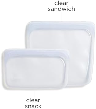 Stasher Premium Silicone Reusable Food Storage Bags, 2-Pack, Clear, Multi-Use Food Storage Bags, Lunch Bag, Travel Containers, BPA Free, Leak-free, Dishwasher-Safe, Eco-friendly - Thumbnail 2