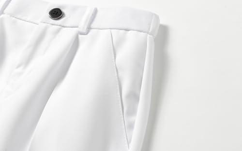 Image of Boys Dress Pants Solid Adjustable Waist Straight Slim Fit Flat Front Uniform Pants 5T-16Y