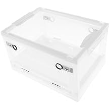 Plastic Storage Bins with Lids Enduring Sturdy Storage Container Collapsible Stackable Storage Bins with Four Removable Wheels Easy to Assemble Storage Container for Organizing Storage