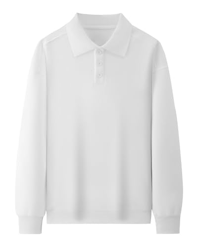 Men's Basic Polo Sweatshirt Soild Quarter Button Pullover Sweatshirts Casual Long Sleeve Top for Fall Winter2
