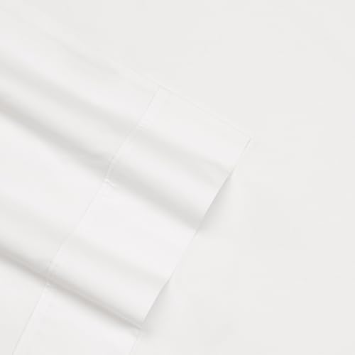 Image of Tommy Bahama | Cool Zone Collection | Sheet Set - 100% Percale Cotton, Crisp & Cool, Lightweight & Moisture-Wicking Bedding, Oeko-Tex Certified, California King, White