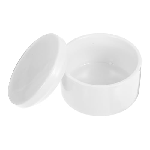 Veemoon Joyero De Cerámica Blanco Redondo Caja Para Joyas Tapa Diseño Compacto Para Guardar Pendientes Anillos Collares Uso Doméstico y Exhibición